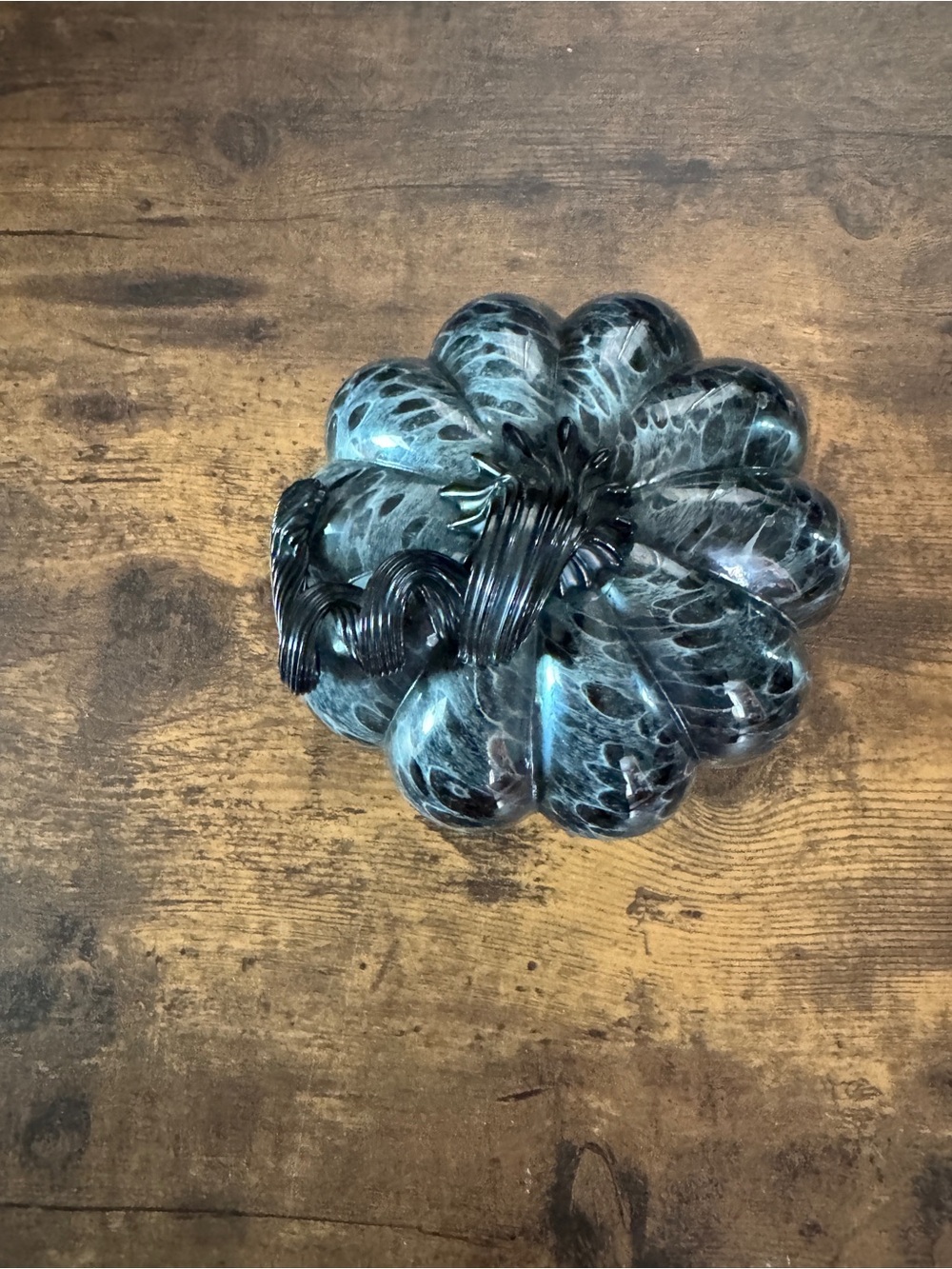 Mikasa Handblown Glass Pumpkin Accent - Black and Gray - Picture 11 of 11